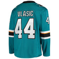 SJ.Sharks #44 Marc-Edouard Vlasic Supporters Branded Breakaway Home Player Jersey Teal Stitched American Hockey Jerseys
