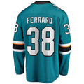 SJ.Sharks #38 Mario Ferraro Supporters Branded Replica Player Jersey Teal Stitched American Hockey Jerseys