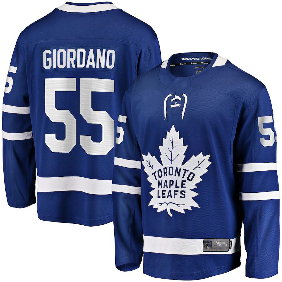 T.Maple Leafs #55 Mark Giordano Supporters Branded Home Breakaway Player Jersey Blue Stitched American Hockey Jerseys