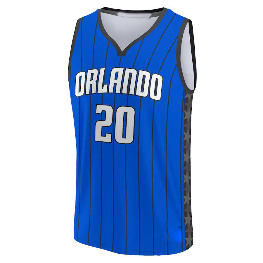 O.Magic #20 Markelle Fultz Supporters Branded 2022-23 Fast Break Replica Jersey Statement Edition Blue Stitched American Basketball Jersey