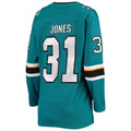 SJ.Sharks #31 Martin Jones Supporters Branded Breakaway Home Team Player Jersey  Teal Stitched American Hockey Jerseys
