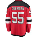 NJ.Devils #55 Mason Geertsen Supporters Branded Home Breakaway Player Jersey Red Stitched American Hockey Jerseys