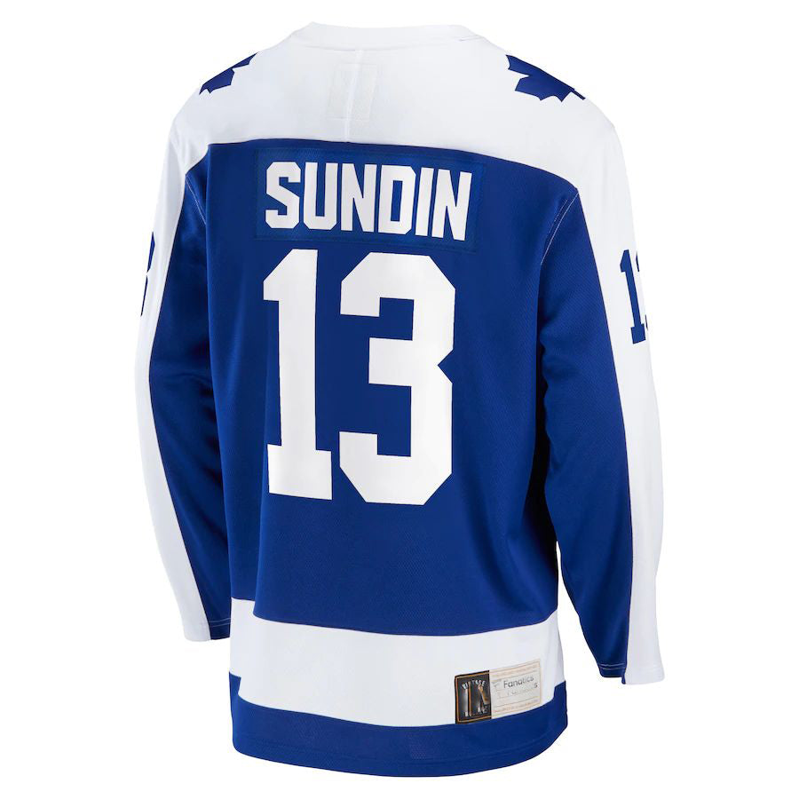 T.Maple Leafs #13 Mats Sundin Supporters Branded Breakaway Retired Player Jersey  Blue Stitched American Hockey Jerseys