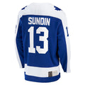 T.Maple Leafs #13 Mats Sundin Supporters Branded Breakaway Retired Player Jersey  Blue Stitched American Hockey Jerseys