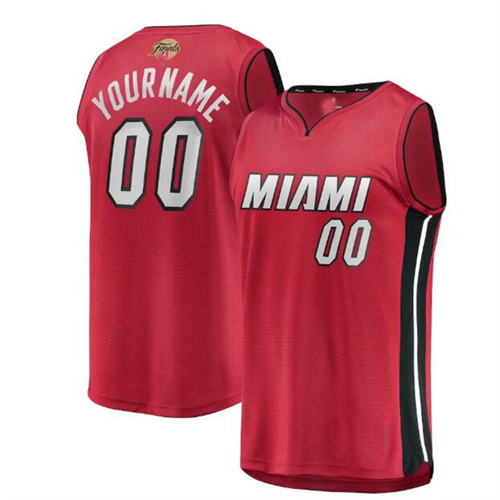 Custom M.Heat Supporters Branded 2023 Finals Fast Break Custom Jersey - Statement Edition - Red Stitched Basketball Jersey