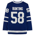 T.Maple Leafs #58 Michael Bunting Supporters Authentic Autographed Jersey Blue Stitched American Hockey Jerseys