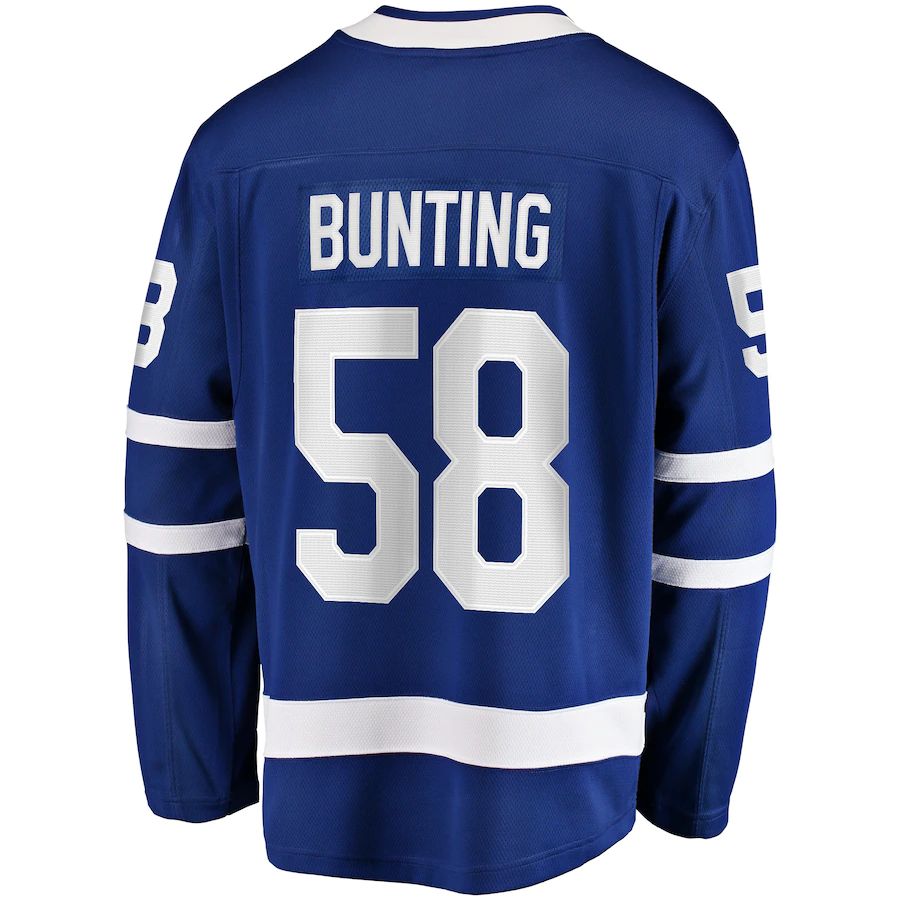T.Maple Leafs #58 Michael Bunting Supporters Branded Home Breakaway Player Jersey Blue Stitched American Hockey Jerseys