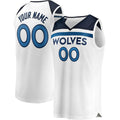 Custom M.Timberwolves Supporters Branded Fast Break Replica Jersey White Association Edition Stitched Basketball Jersey