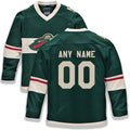 Custom M.Wild Supporters Branded Home Replica Jersey Green Stitched American Hockey Jerseys