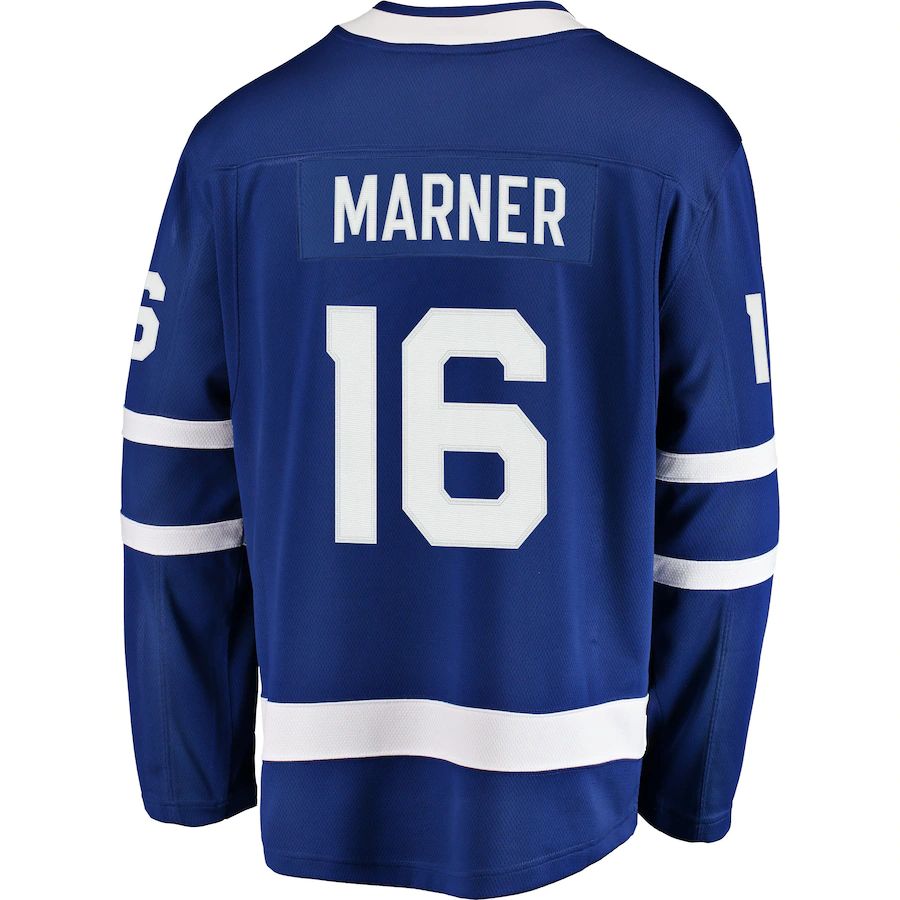 T.Maple Leafs #16 Mitchell Marner Supporters Branded Home Premier Breakaway Player Jersey Blue Stitched American Hockey Jerseys