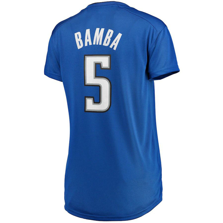 O.Magic #5 Mohamed Bamba Supporters Branded Women's Fast Break Replica Player Jersey Blue Icon Edition Stitched American Basketball Jersey
