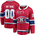 Custom M.Canadiens Supporters Branded Home 2021 Stanley Cup Final Bound Breakaway Jersey Red Stitched American Hockey Jerseys