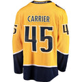 N.Predators #45 Alexandre Carrier Supporters Premier Breakaway Player Jersey - Gold Stitched American Hockey Jerseys