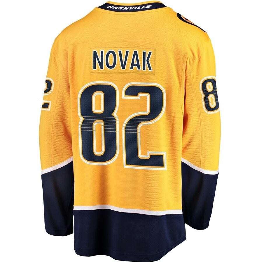 N.Predators #82 Tommy Novak Supporters Home Breakaway Jersey - Gold Stitched American Hockey Jerseys