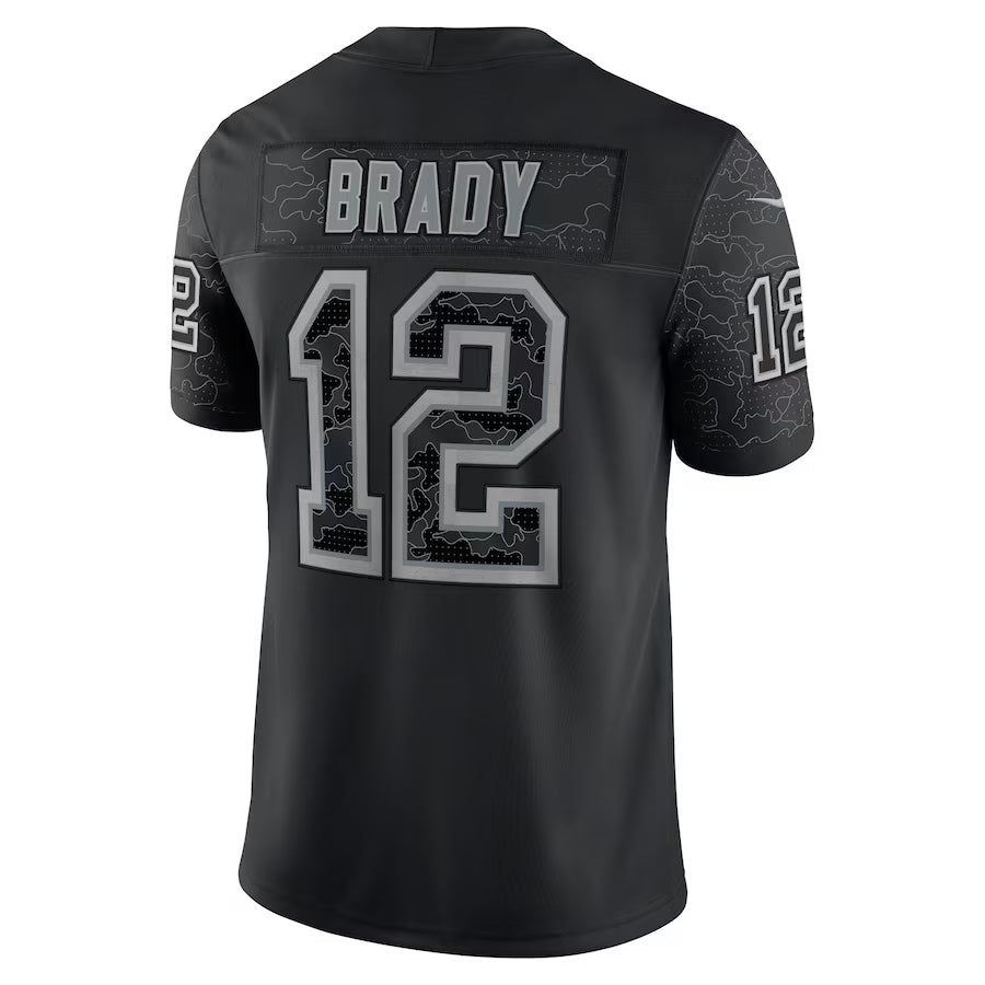 Custom #12 Black NE Football Shirt Top