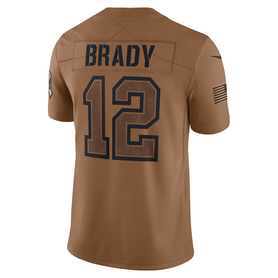 Custom #12 Brown NE Football Shirt Top