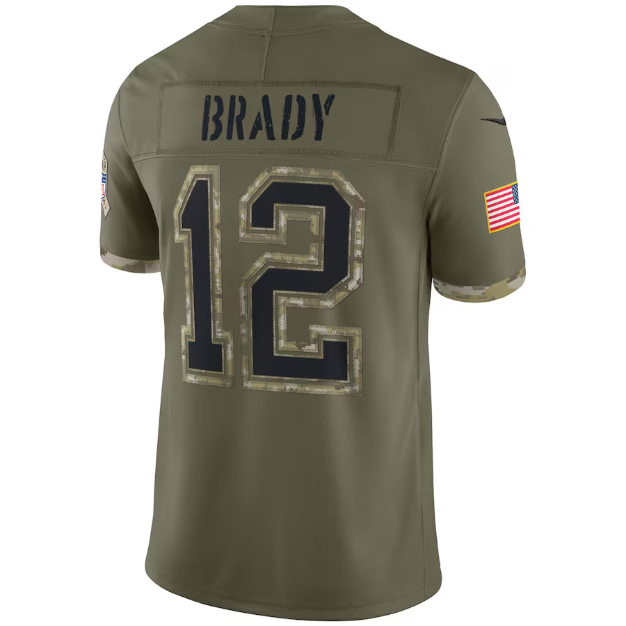 Custom #12 Olive NE Football Shirt Top