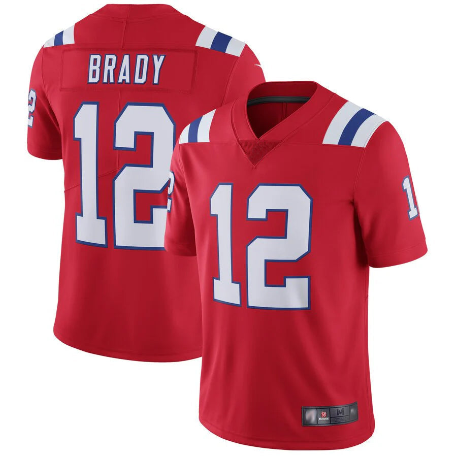 Custom #12 Red NE Football Shirt Top