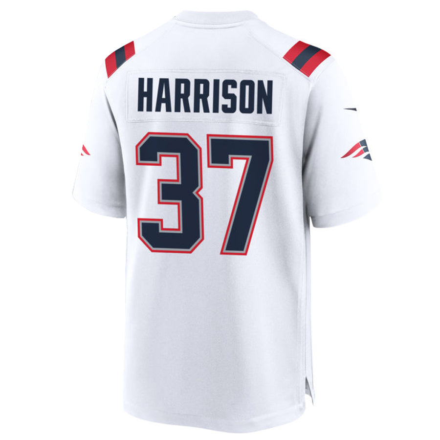 Custom #37 White NE Football Shirt Top
