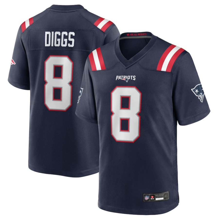 Custom #8 Navy NE Baseball Shirt Top