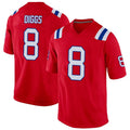 Custom #8 Red NE Football Shirt Top