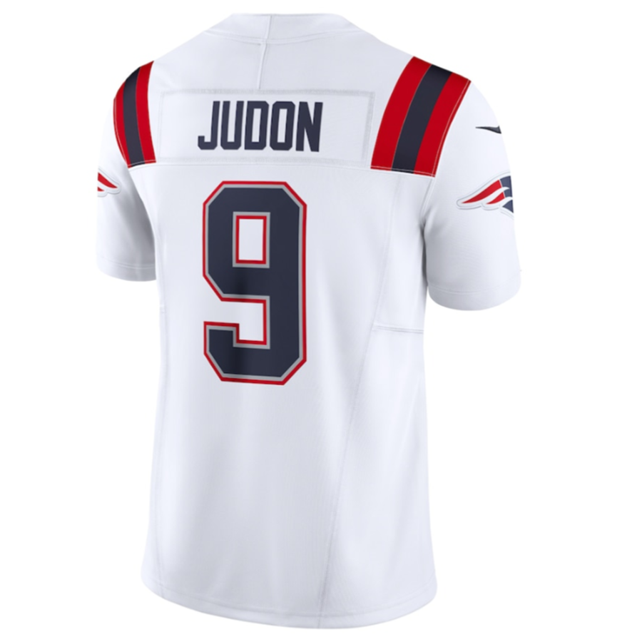 Custom #9 White NE Football Shirt Top