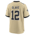 Custom #12 Gold NO Football Shirt Top