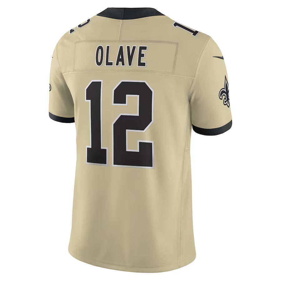 Custom #12 Gold NO Football Shirt Top