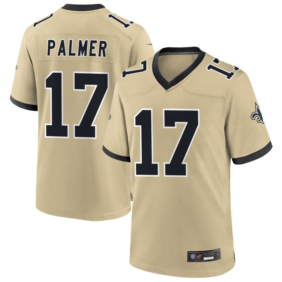 Custom #17 Gold NO Football Shirt Top