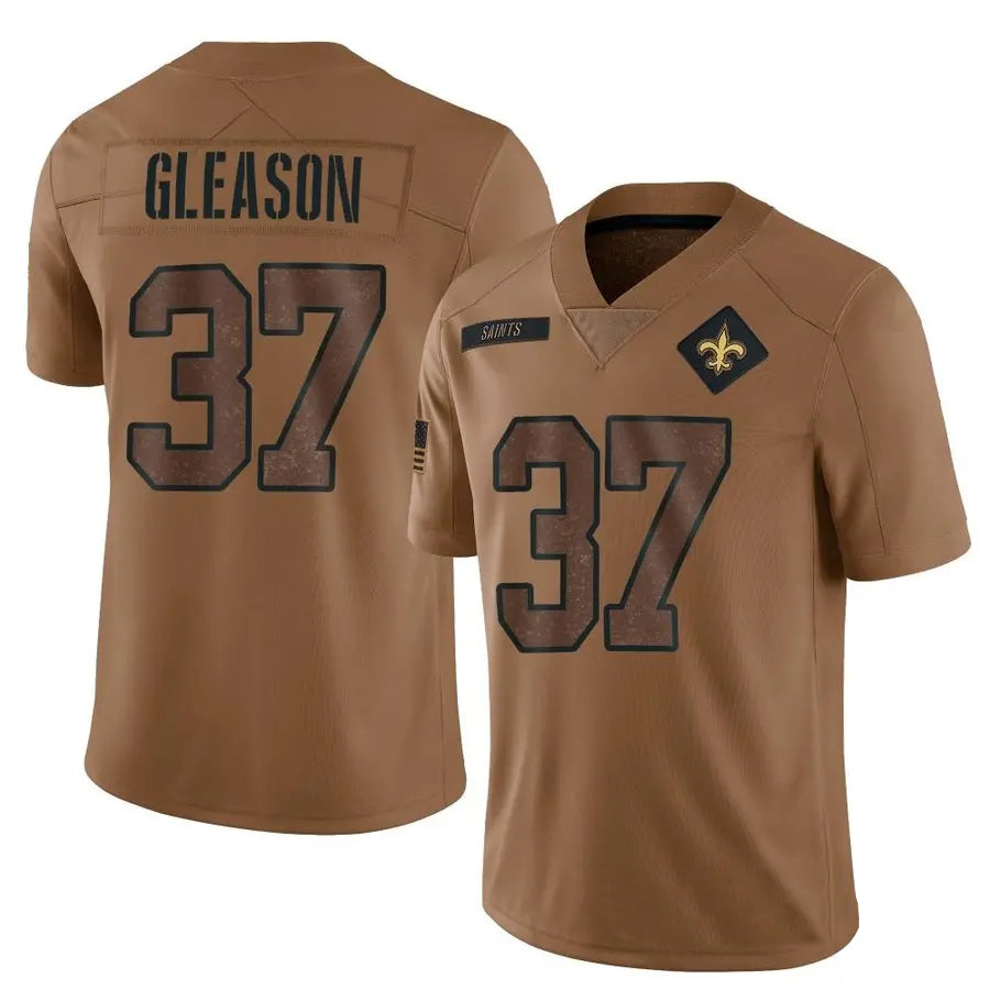 NO.Saints #37 Steve Gleason Player Brown Salute To Service Limited Football Jerseys