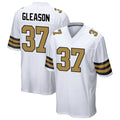 Custom #37 White NO Football Shirt Top