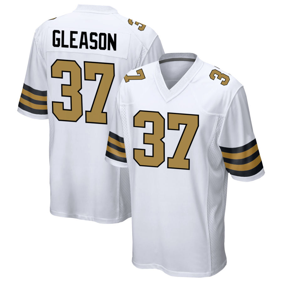 Custom #37 White NO Football Shirt Top