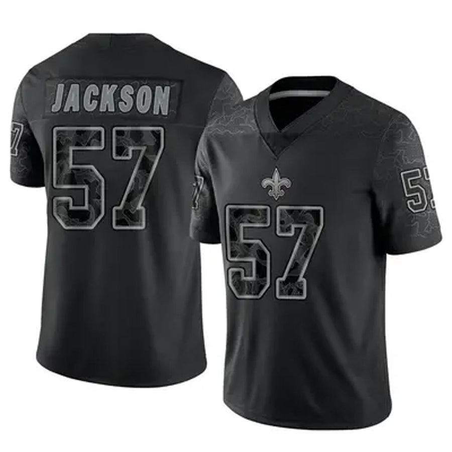 Custom #57 Black NO Football Shirt Top