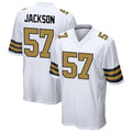 Custom #57 White NO Football Shirt Top