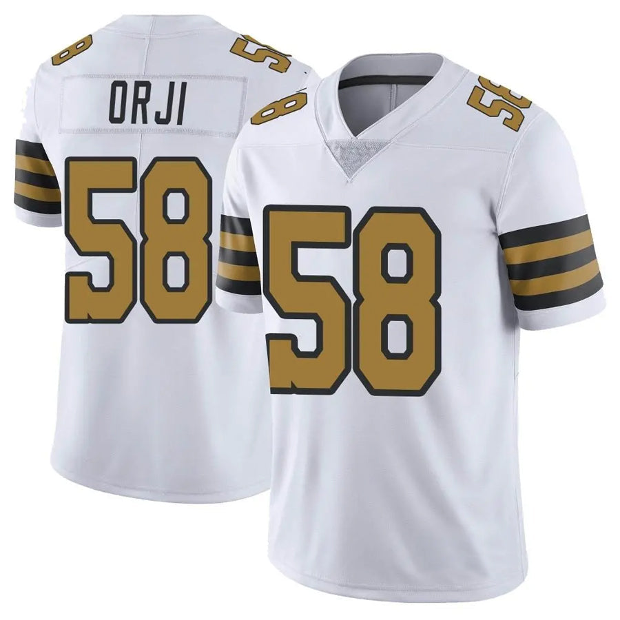 Custom #58 White NO Football Shirt Top