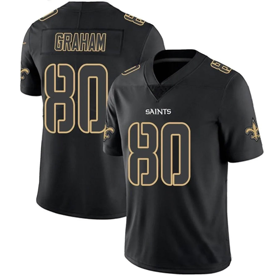 Custom #80 Black NO Football Shirt Top