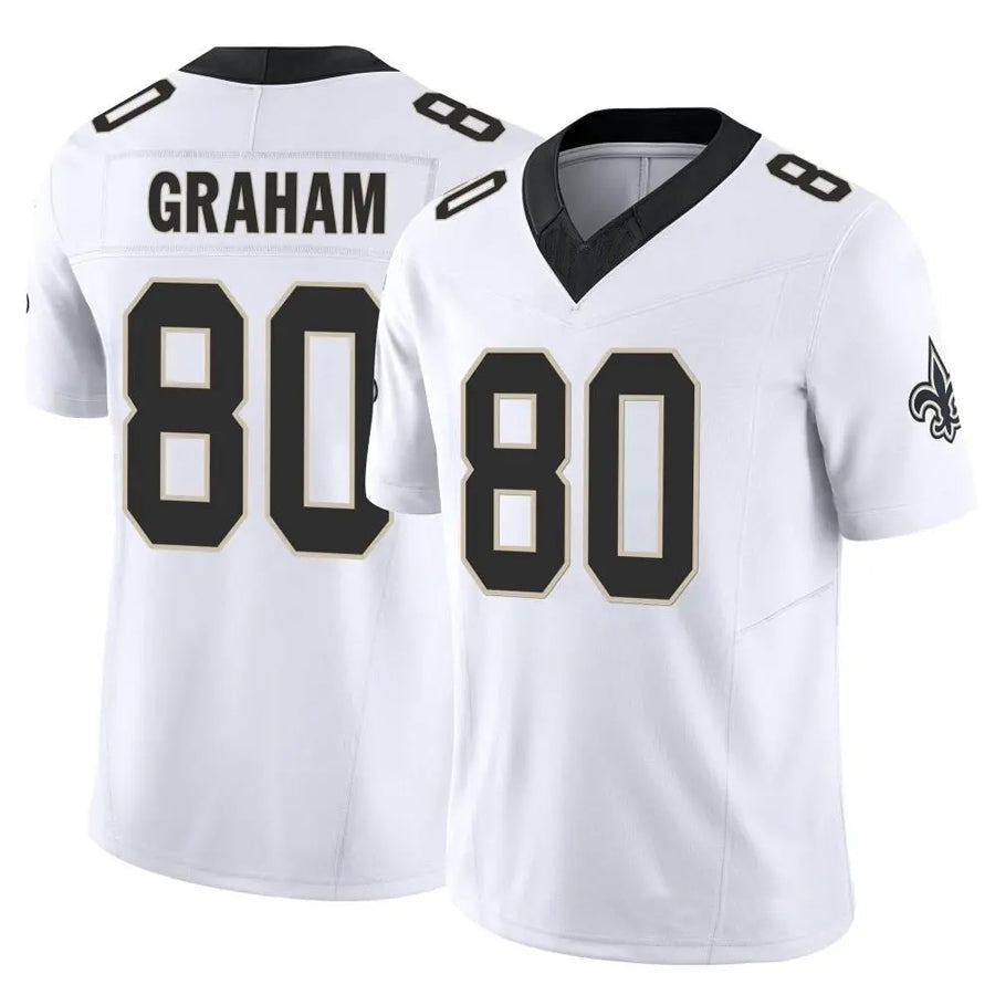 Custom #80 White NO Football Shirt Top
