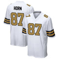 Custom #87 White NO Football Shirt Top