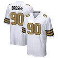 Custom #90 White NO Football Shirt Top