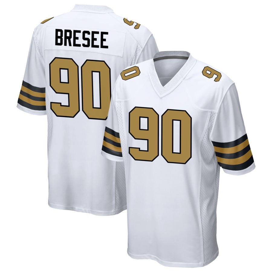 Custom #90 White NO Football Shirt Top
