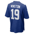 Custom #19 Royal NYG Football Shirt Top