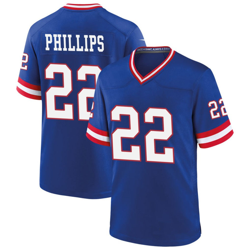 Custom #22 Royal NYG Football Shirt Top