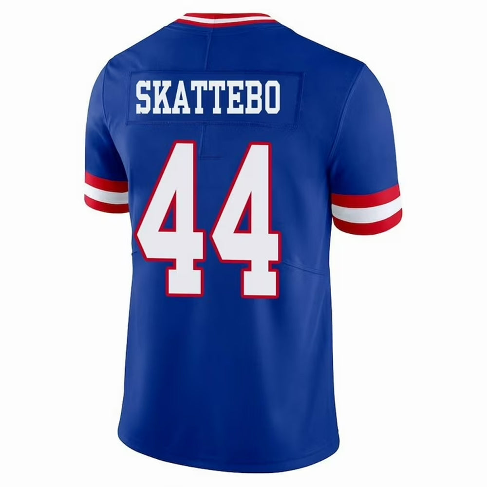 Custom #44 Royal Throwback NYG Football Shirt Top
