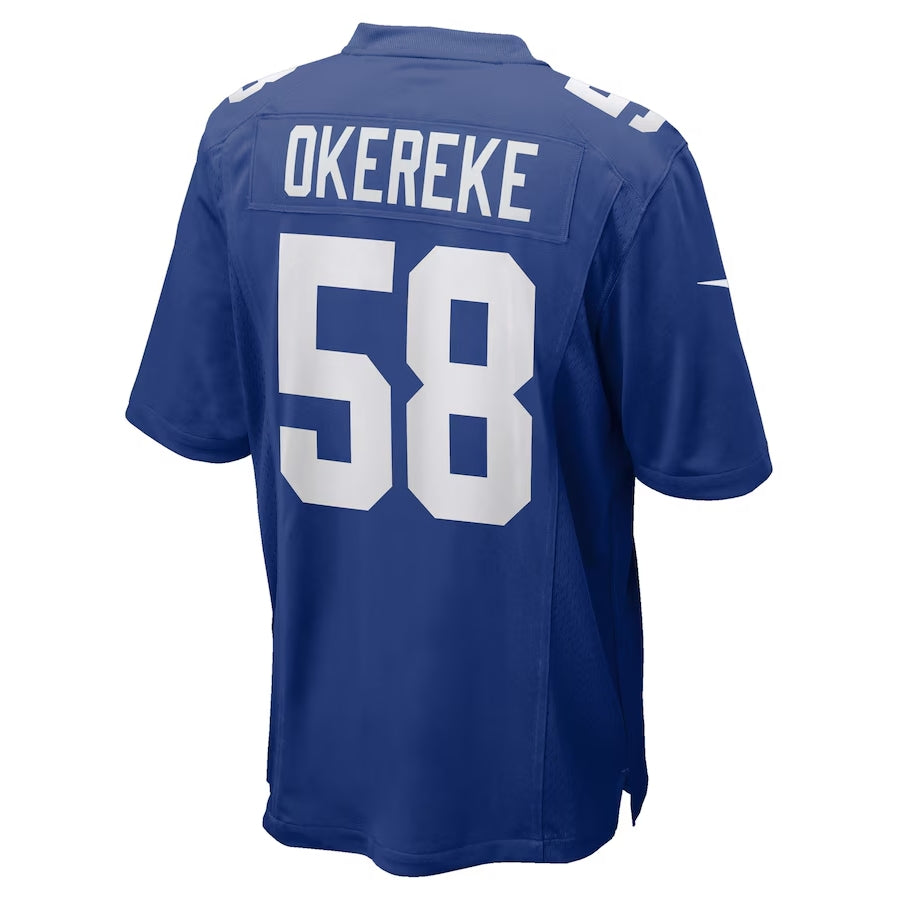 Custom #58 Royal NYG Football Shirt Top