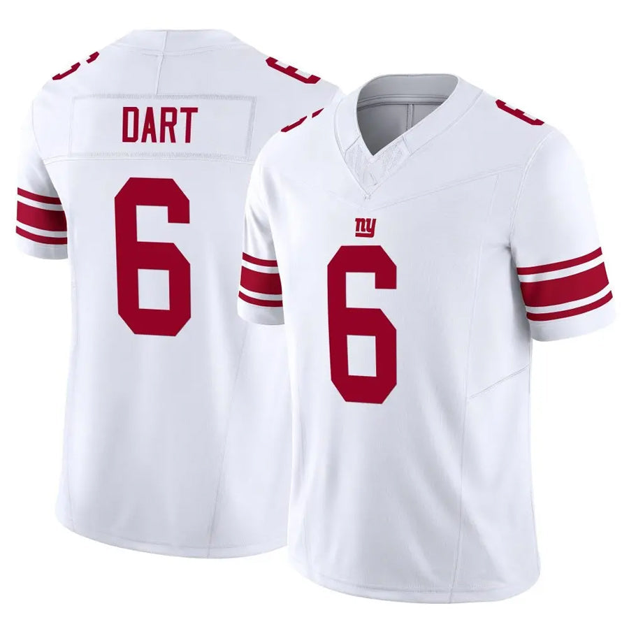 Custom #6 White NYG Football Shirt Top