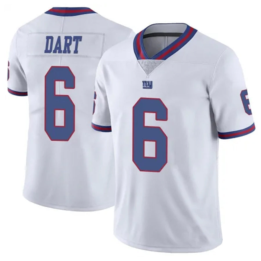 Custom #6 White NYG Football Shirt Top
