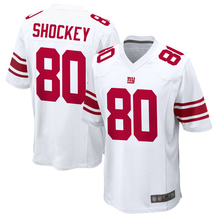 Custom #80 White NYG Football Shirt Top