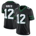 Custom #12 Black NYJ Football Shirt Top