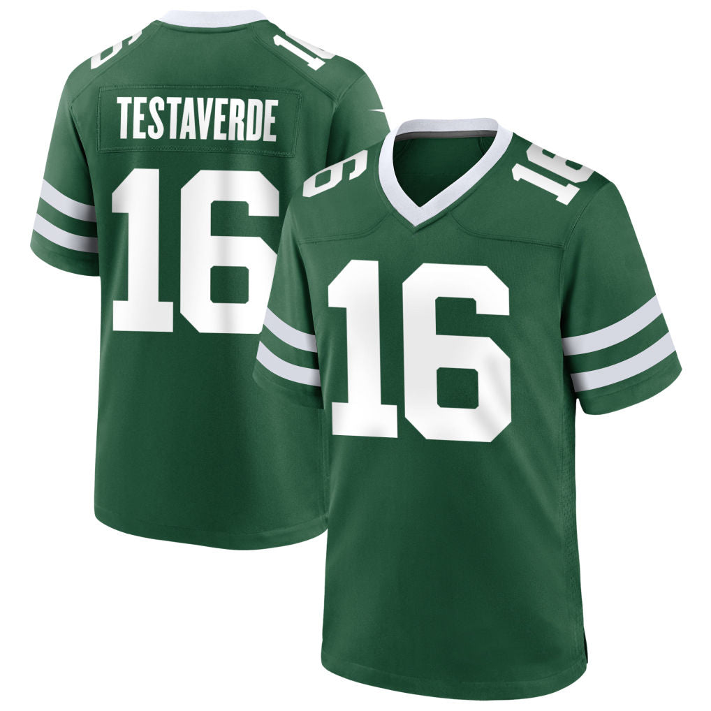 Custom #16 Green NYJ Football Shirt Top