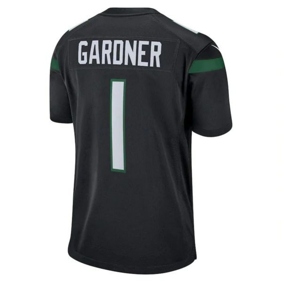 Custom #1 Black NYJ Football Shirt Top